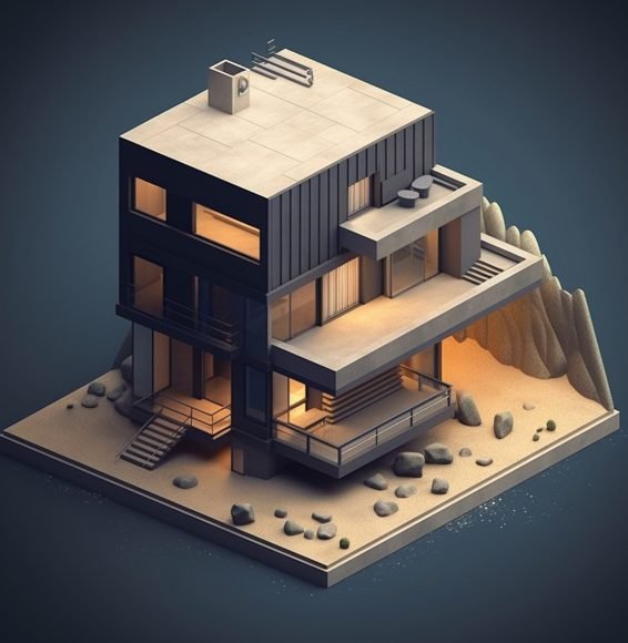 3d-rendering-isometric-house-model